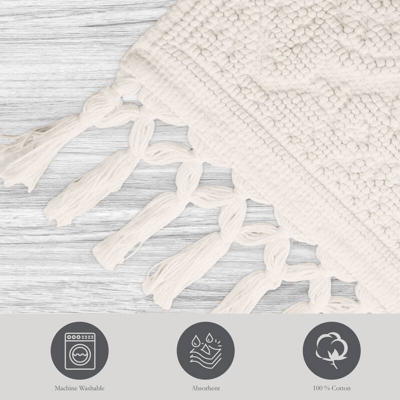 Jean Pierre Ricardo Cotton Fringe Bath Rug
