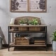 preview thumbnail 3 of 5, Hildebrand Rustic Oak 47-inch Metal 3-Shelf Plant Stand by Furniture of America