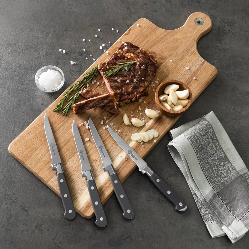 Au Nain, Set of 4 Prince Gastronome Steak Knives with Pewter Handles