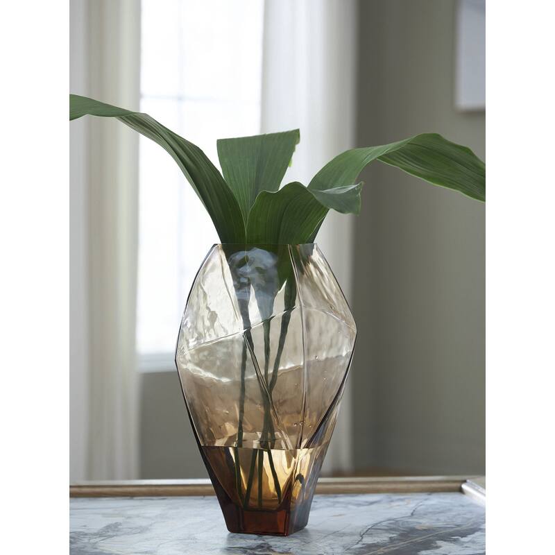 Signature Design by Ashley Ewart Brown/Clear Vase - 7.88" W x 7.38" D x 12.38" H
