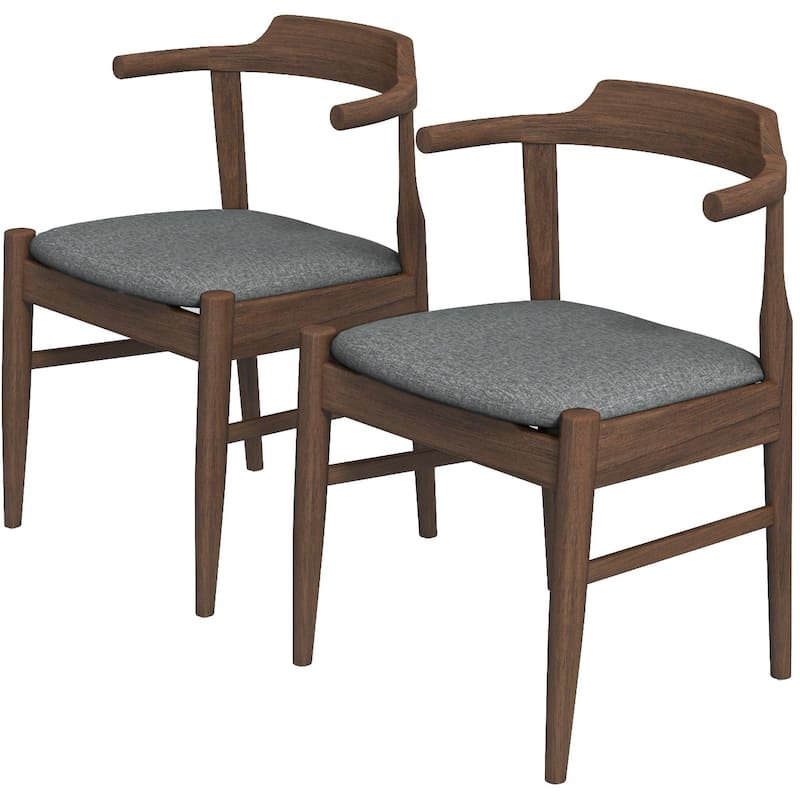 GDFStudio - Ada Modern Dining Set with Oval Solid Wood Oval Pedestal Dining Table and 4-Piece Fabric Dining Side Chairs