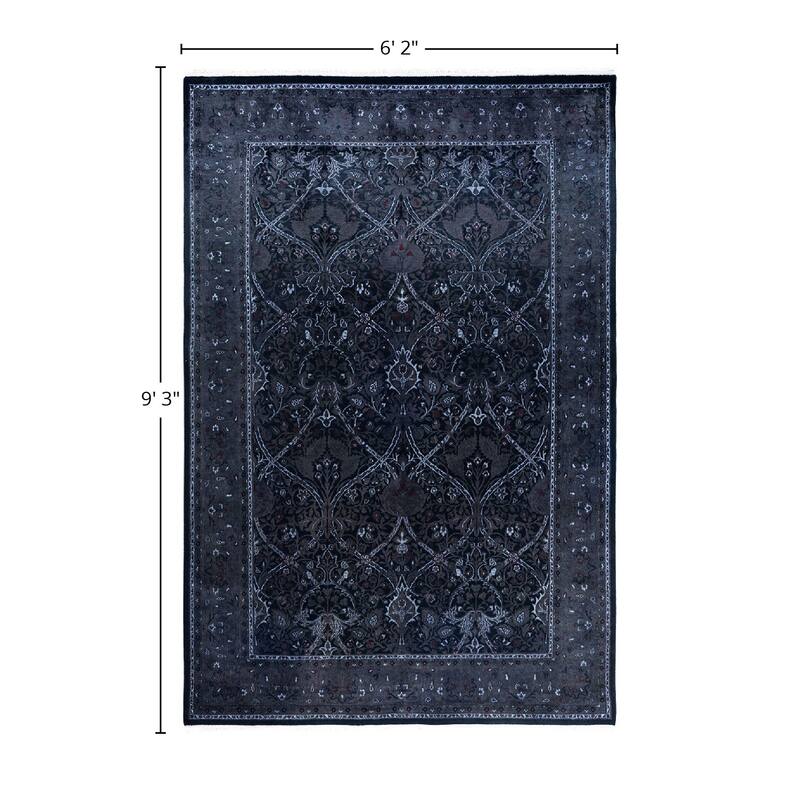 Fine Vibrance One-of-a-Kind Hand-Knotted Area Rug - Brown, 6' 2" x 9' 3" - 6' 2" x 9' 3"