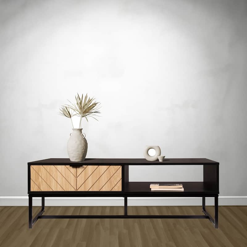 Bali Black Coastal Modern Storage TV Stand - Black