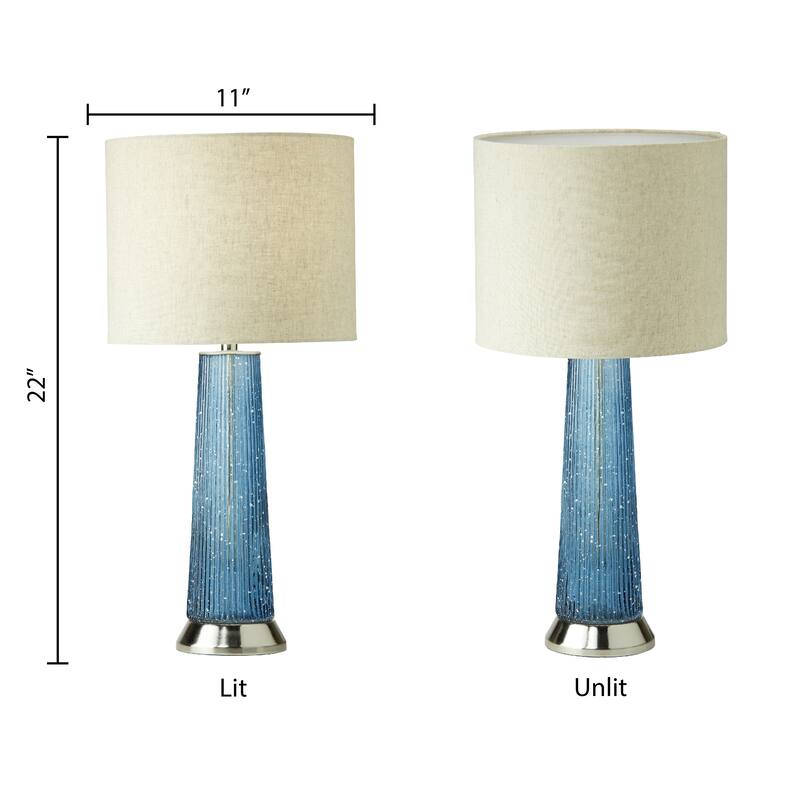 Felix River of Goods Blue and Beige Glass and Metal 22-Inch Table Lamp