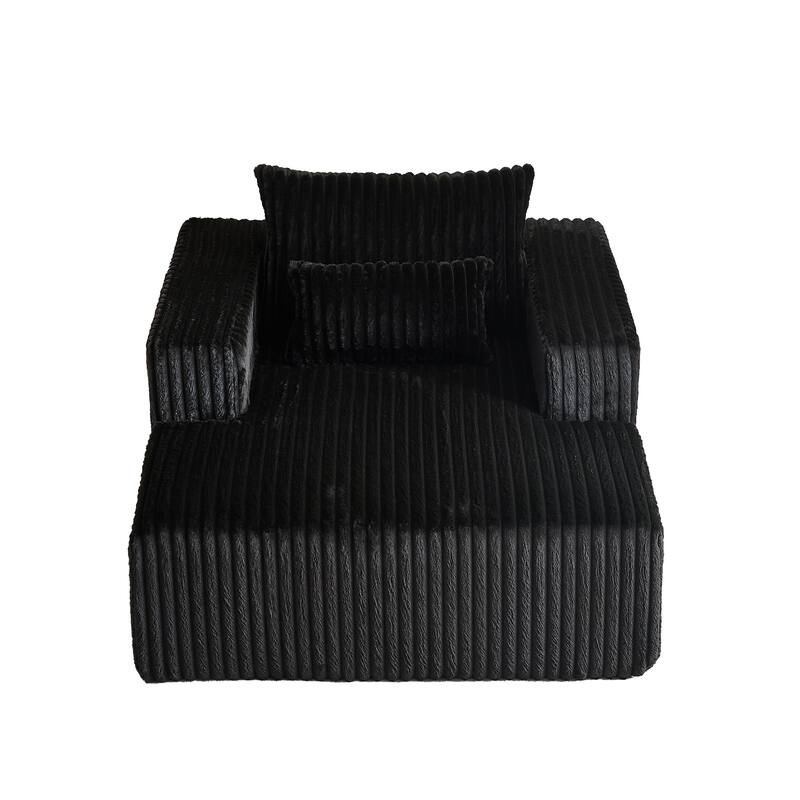 Oversized Corduroy Lounge Chair with Pillow Support - Sofa, Sleeper Couch, Chaise, Ottoman Bench