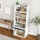 preview thumbnail 4 of 18, Gymax 6-tier Bookcase w/ 2 Adjustable Shelves Filp-up Door 5 Open