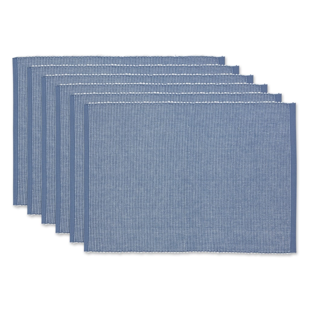 DII Black & White 2-Tone Ribbed Placemat (Set of 6)