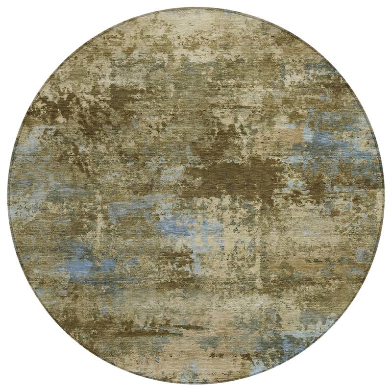 Machine Washable Indoor/ Outdoor Modern Solid Chantille Rug