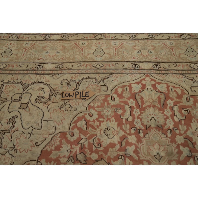 Hand Knotted Oriental 100% Wool Carpet Traditional Floral Oranges & Rust Kerman Area Rug - 12' 4'' X 9' 5''