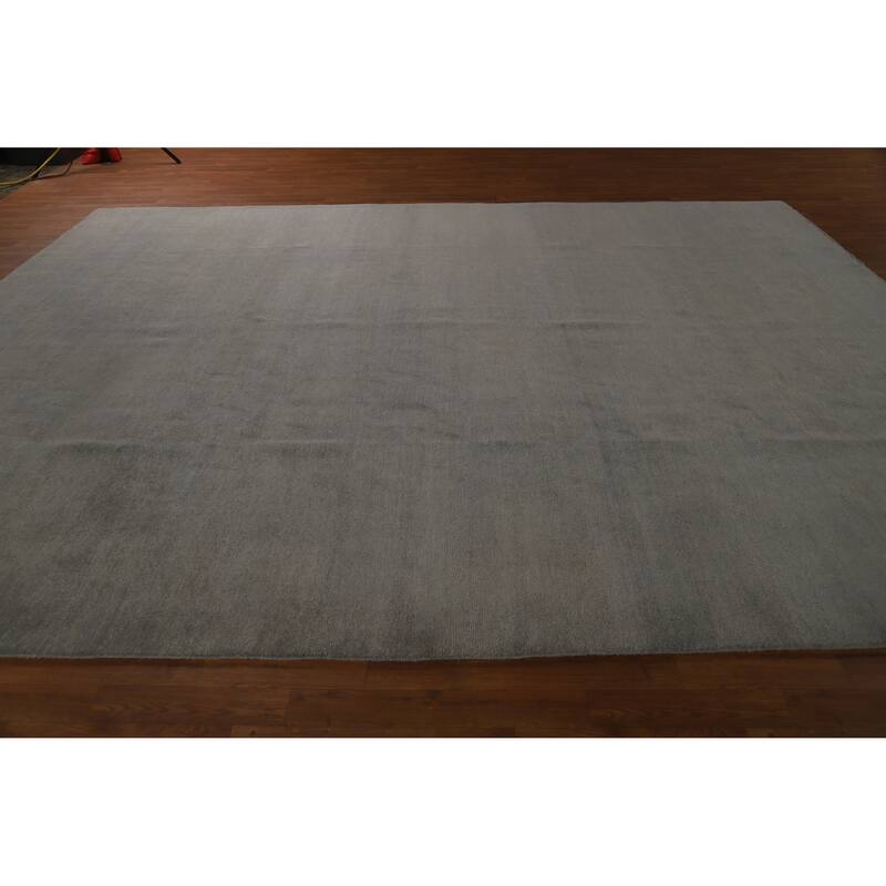 Hand Knotted Oriental 100% Wool Carpet Tribal Tribal Greys & Charcoal Gabbeh Area Rug - 13' 0'' X 9' 11''