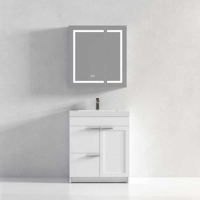 Blossom Hanover 30 Inch Bathroom Vanity with Topmount Acrylic Sink - MatteWhite