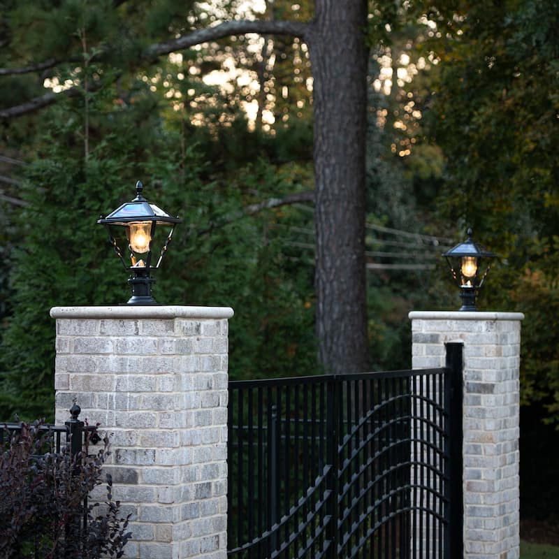 Spiral Frame Black Modern Solar Warm White LED Post Light (Head Only)