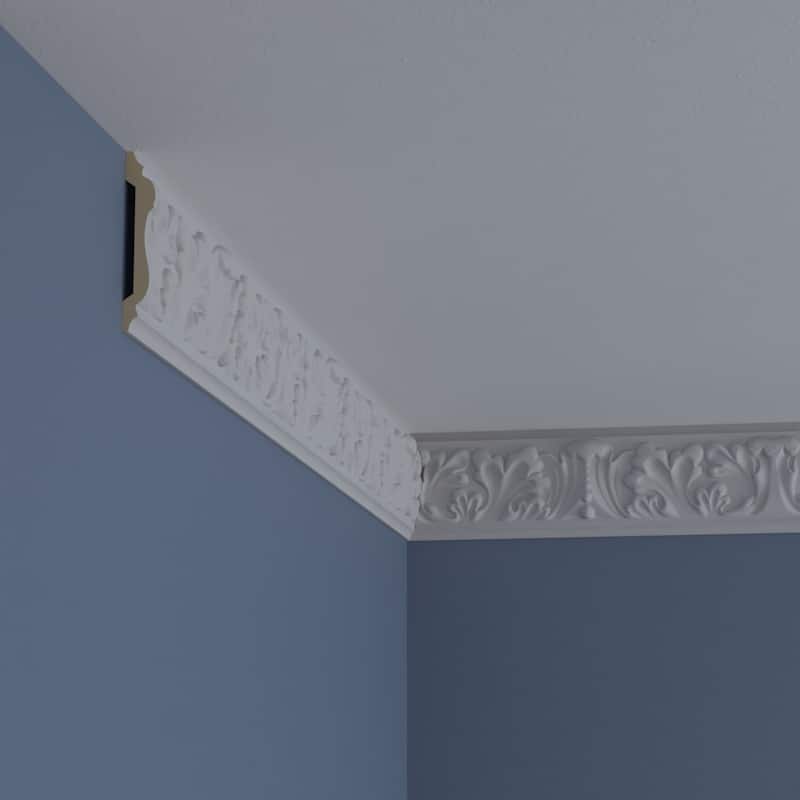 3 1/2"H x 3/4"P x 94 1/2"L Benson Acanthus Leaf Chair Rail