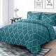 preview thumbnail 11 of 21, Shatex Microfiber 3 Pieces Bedding Comforter Sets Geometry, Queen Dark Green - King