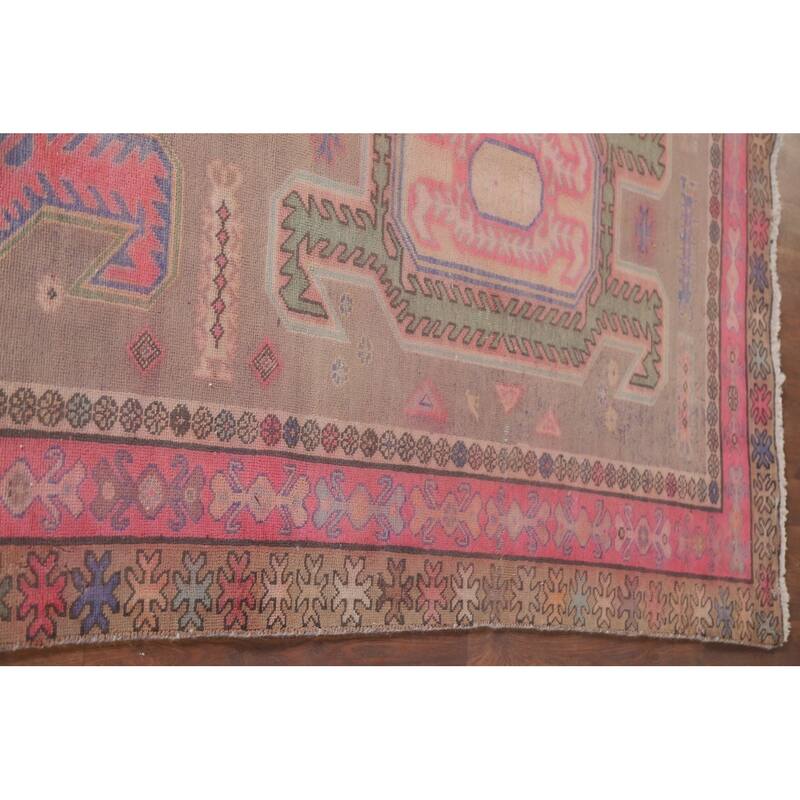 Hand Knotted Oriental 100% Wool Carpet Traditional Tribal Beige & Ivories Meshkin Runner Rug - 10' 5'' X 4' 3''