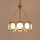 preview thumbnail 8 of 9, Modern Farmhouse 3-Light Antiqued Gold Drum Chandelier Glass Pendant Lights for Dining Room - 16.5" D x 19.5" H