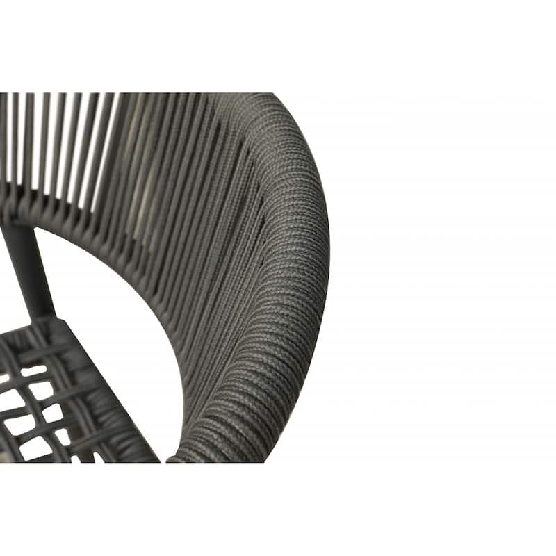 Set of Four 22" Gray Aluminum Outdoor Arm Chair