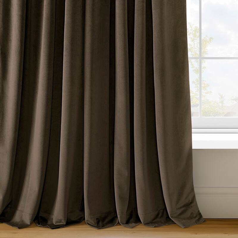 Exclusive Fabrics Signature Java Blackout Velvet Curtain (1 Panel) - On ...