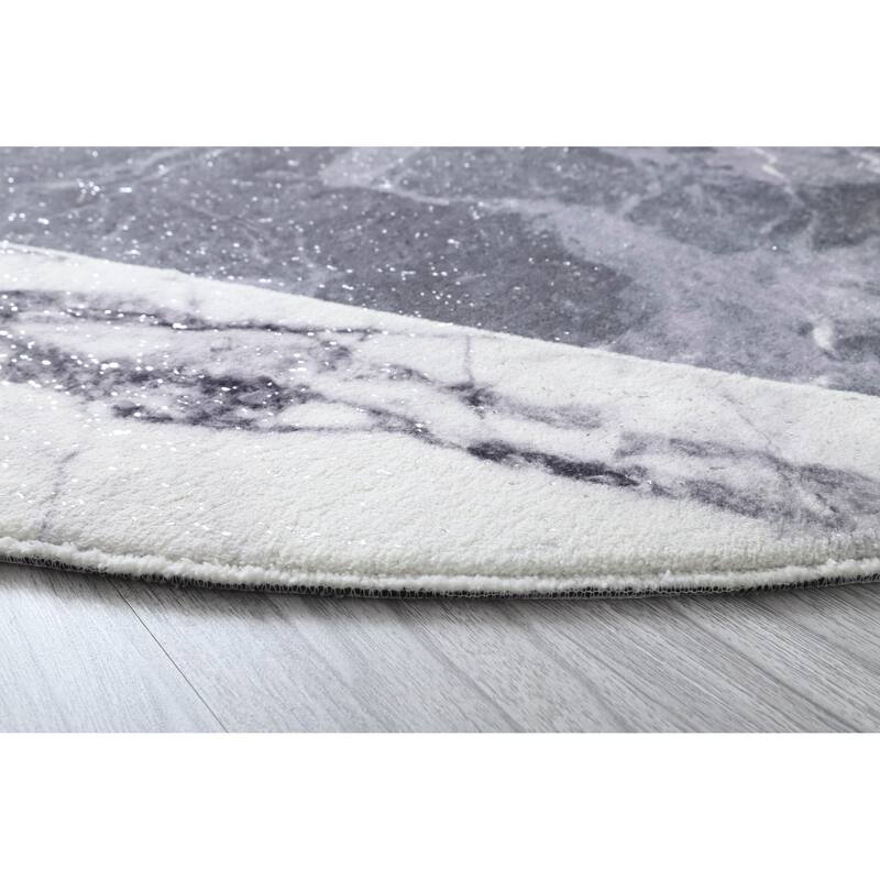 Retro Shag Collection Geometric Abstract Area Rug