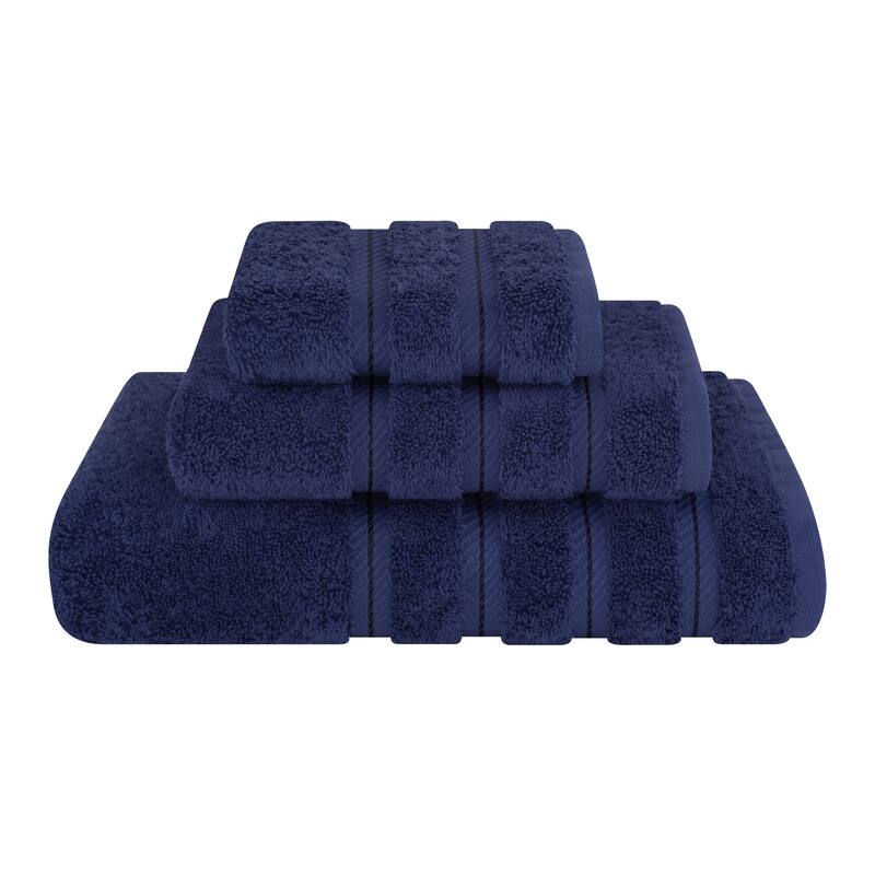 American Soft Linen 3 Piece, 100% Genuine Turkish Cotton Premium & Luxury Towels Bathroom Sets - Navy Blue