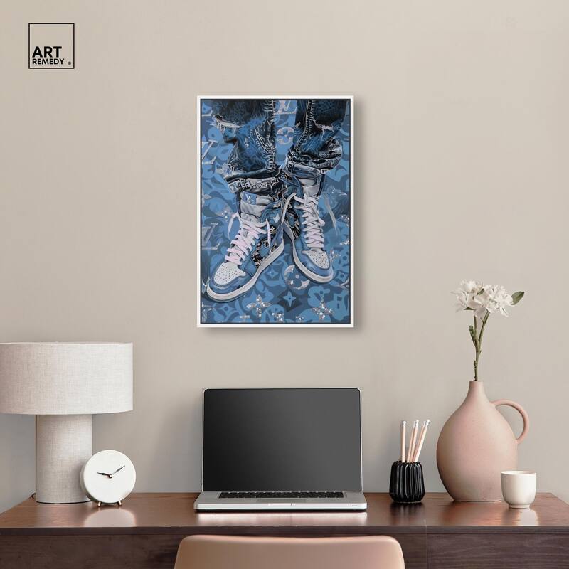 Blue Dreams Sneakers Canvas by Art Remedy