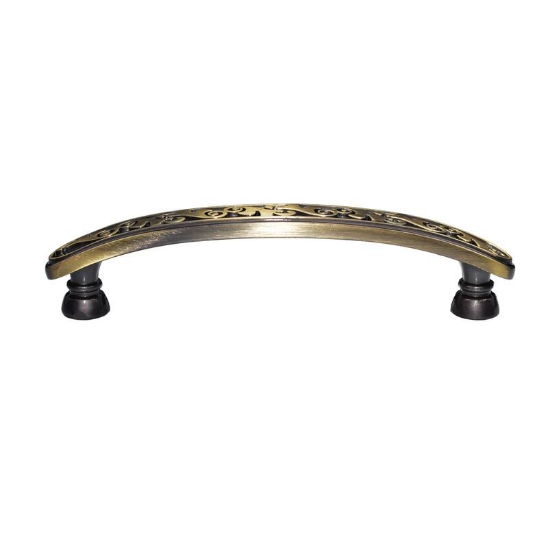 Utopia Alley Roma Pull Handle - Decorative Cabinet Drop Pull Handles for Cabinets, Antique Brass, 3.8" Center to Center