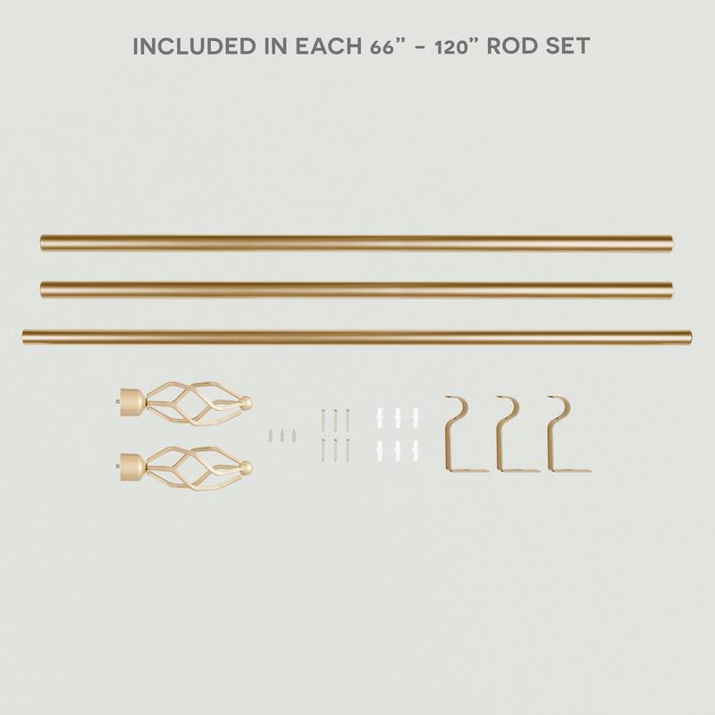 ATI Home Lancelot 1" Adjustable Window Curtain Rod and Finial Set