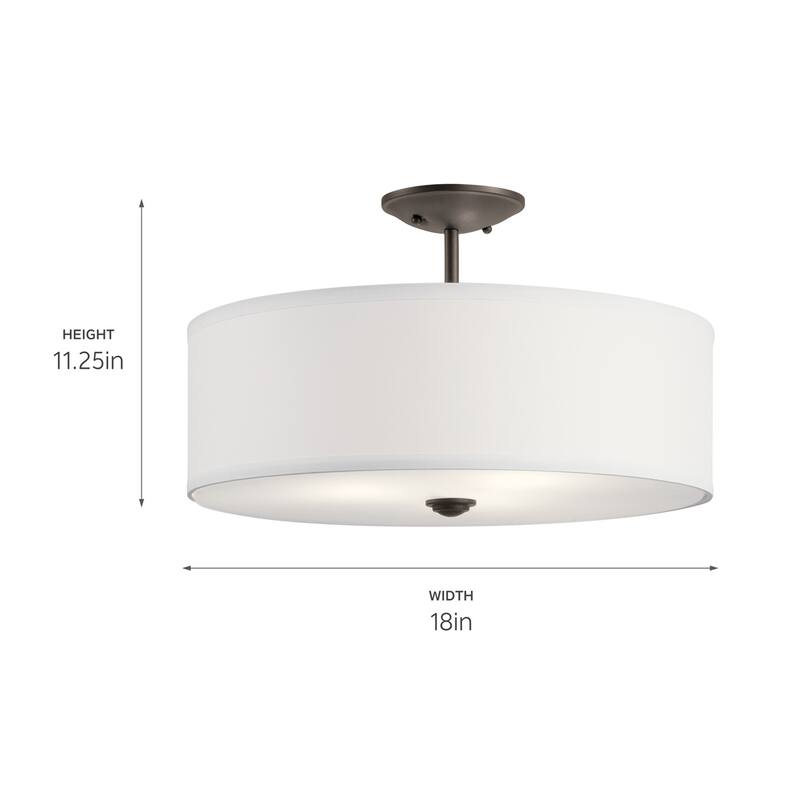 Kichler Lighting Shailene 3-light Olde Bronze Semi-Flush Mount