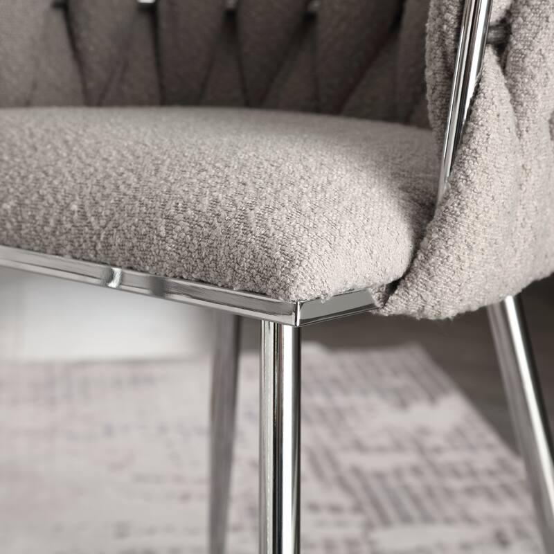 Leisure Velvet Dining Chairs With Metal Feet 2PC/SET
