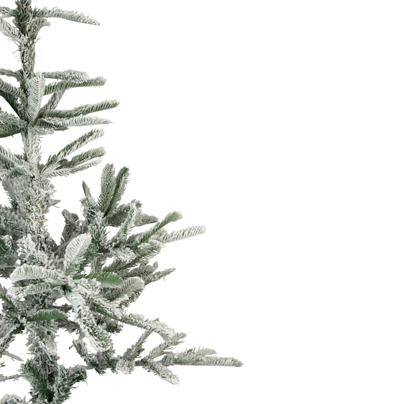 Real Touch™️ Slim Flocked Nordmann Fir Artificial Christmas Tree - 6.5' - Unlit - 6.5 Foot