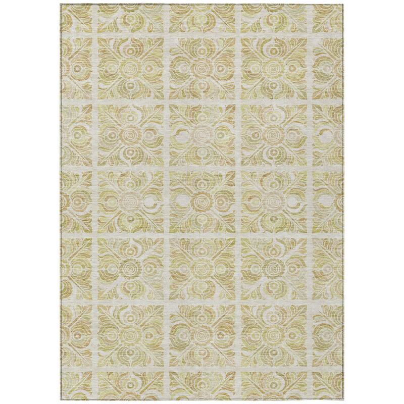 HomeRoots Medallion Transitional Rectangle Outdoor Rug