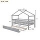 preview thumbnail 4 of 30, Twin Size House Bed for Kids, Wooden House Bed Twin with Trundle