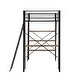 preview thumbnail 6 of 10, Twin Metal Loft Bed with Desk & Shelves, Black - Space-Saving & Sturdy