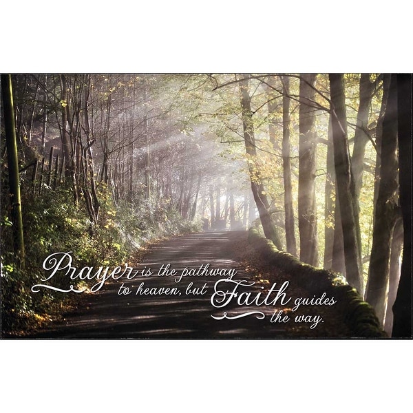 16.8" Green and Brown "Prayer is the pathway to heaven, but faith guides the way" Wall Plaque - N/A