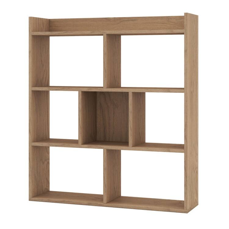 7 Cubes Open-Back Bookshelf with Anti-Toppling Devices - 31.5" x 8" x 35.5" (L x W x H) - Natural