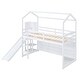 preview thumbnail 26 of 31, Twin Wood House Loft bed with Slide, Storage shelves and Light, Natural