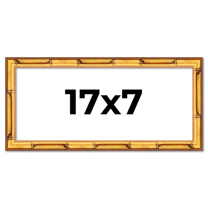 17x7 Frame Gold Bamboo Picture Frame Modern Photo Frame Includes UV Acrylic Shatter Guard Front Acid Free Foam Backing Board
