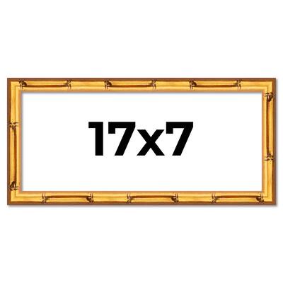 17x7 Frame Gold Bamboo Solid Wood Picture Frame | 1 Inch Moulding