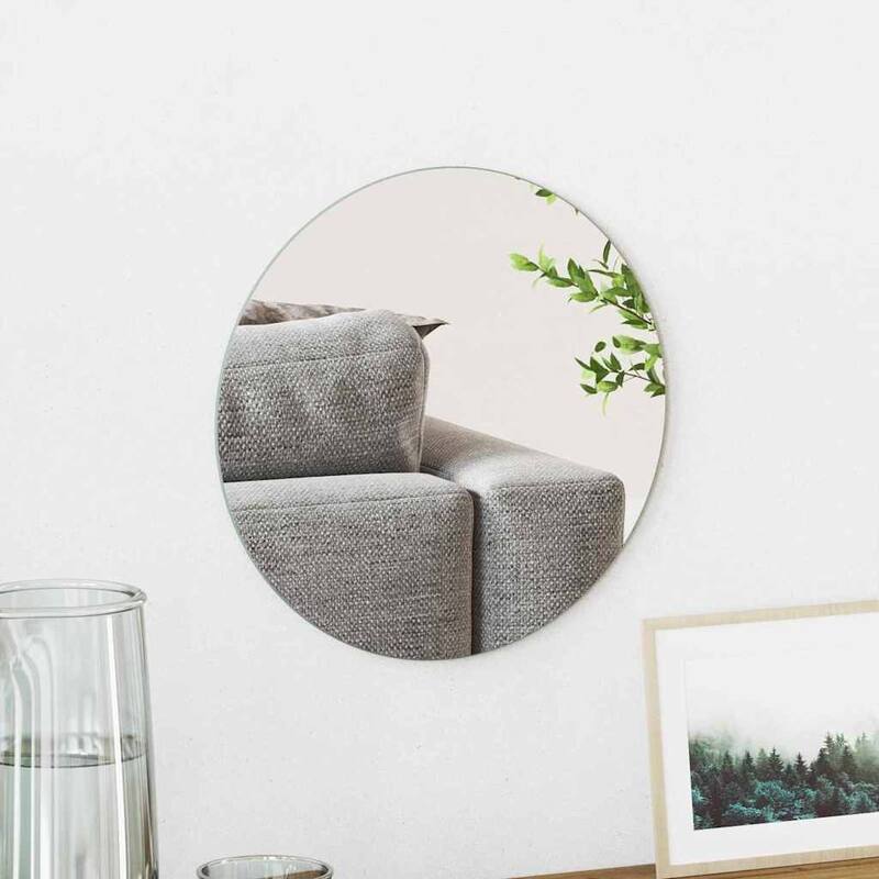 vidaXL Wall Mirror Square 15.75 x 15.75 in Tempered Glass - 11.81 x 11.81 in
