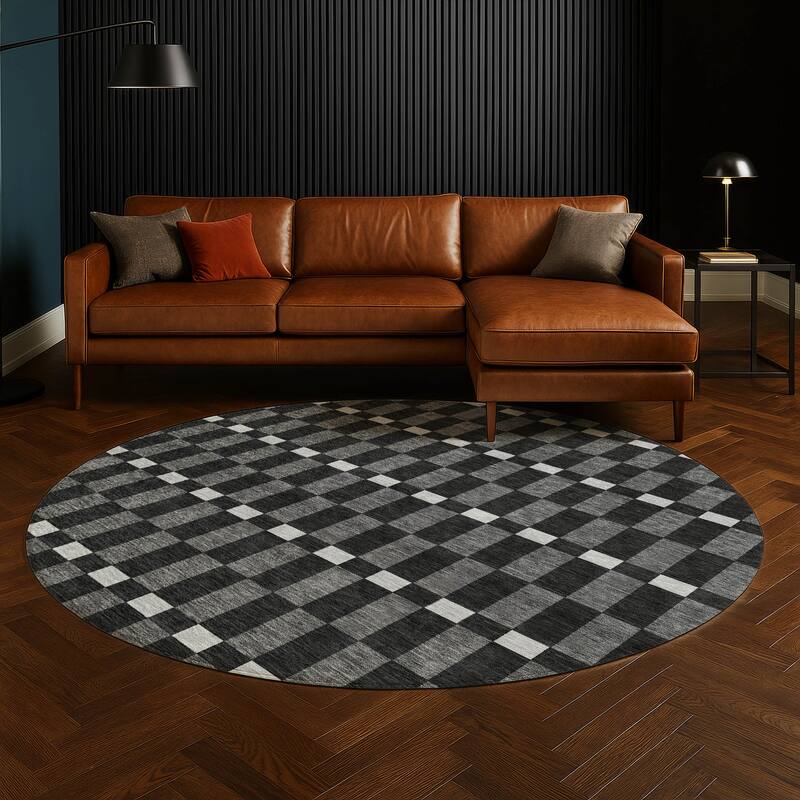 Machine Washable Indoor/ Outdoor Modern Augusta Chantille Rug