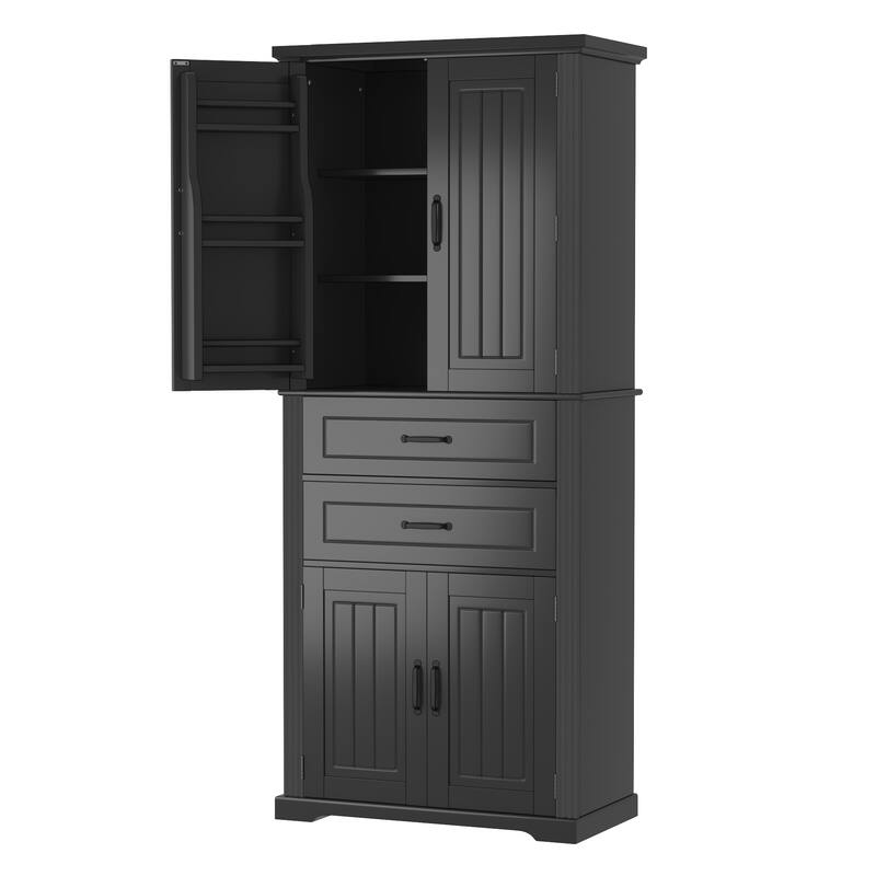 Classic Freestanding Storage Cabinet with Adjustable Shelves and Drawers