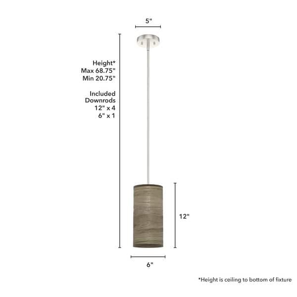 dimension image slide 4 of 13, Hunter Solhaven Drum Pendant Light