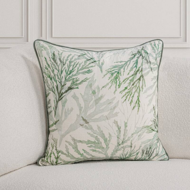 Villa by Classic Home Lessonia Cotton Fabric Throw Pillow - Green