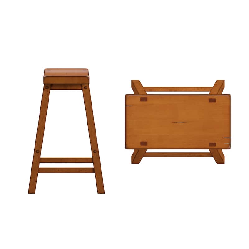 Cadiz Saddle Seat 24" Counter Height Backless Stools (Set of 2) - Stool