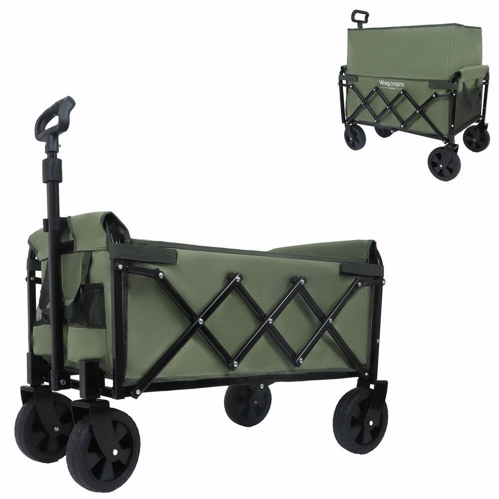 Expandable Dual-Layer Utility Wagon - 100% Extra Space for Convenient Storage