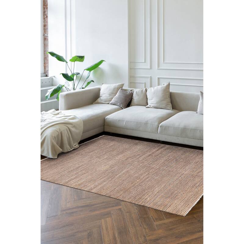 ECARPETGALLERY Hand-knotted Silk Shadow Brown Viscose, Wool Rug - 6'0 x 8'10