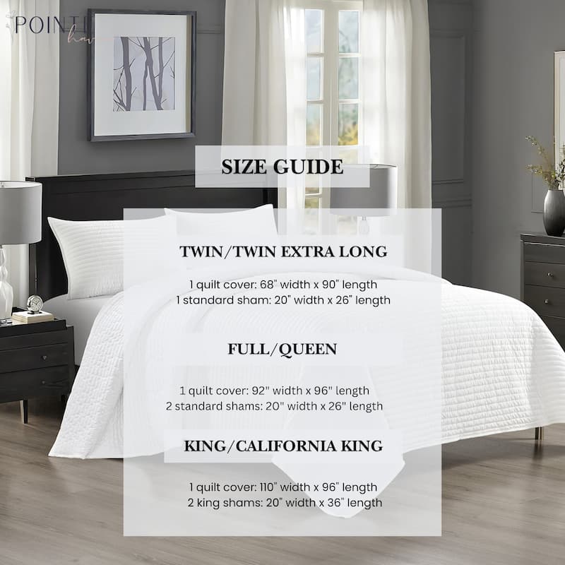 Pointehaven Heavy-Weight Oversized Channel Design Velvet Quilt Sets