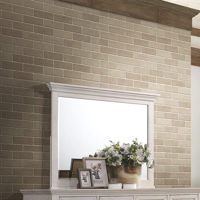 San Mateo Rustic White Landscape Mirror