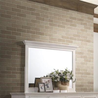 San Mateo Rustic White Landscape Mirror