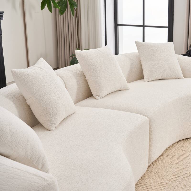 110" Foam Classic 4-Seater Sofa with 4 Pillows for Apartment